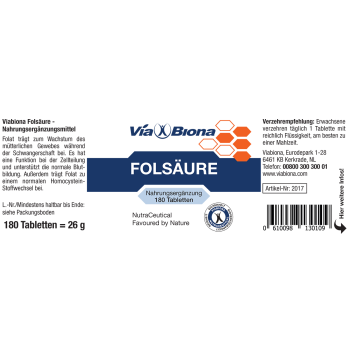 Vitamin B9 Folsäure
