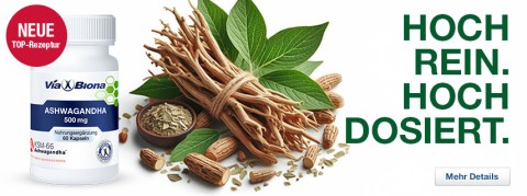 Viabiona Ashwagandha 500, NEUE TOP-Rezeptur
