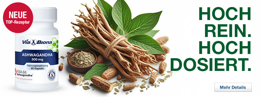 Viabiona Ashwagandha 500, NEUE TOP-Rezeptur